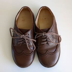 Janie and Jack Boys Brown Dress Derby Shoes